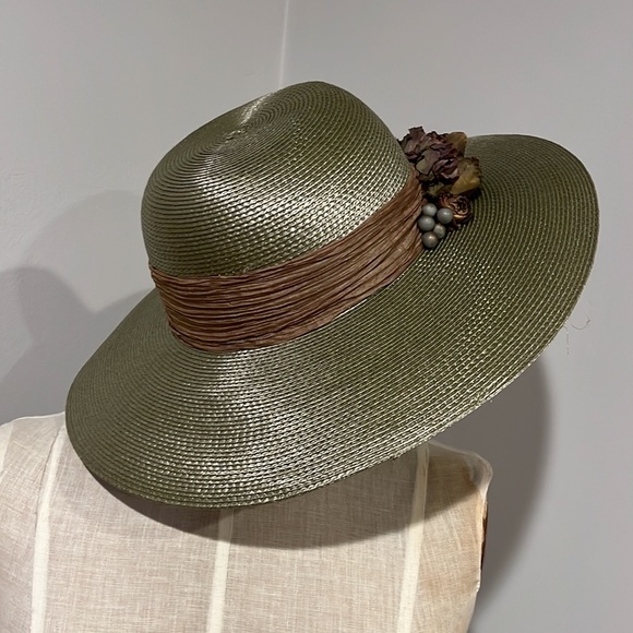 Beautiful hi quality straw hat in khaki green💖 - Picture 3 of 5